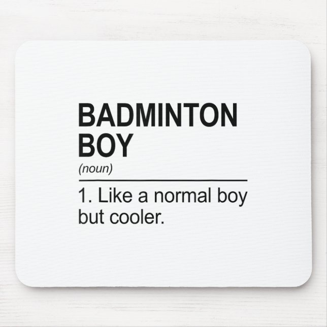 Mousepad Definição de Substantivo Menino de Badminton Petec (Frente)