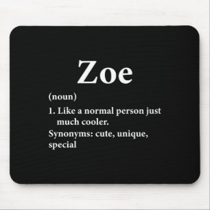 Mousepad Definição do Nome Zoe Divertido D