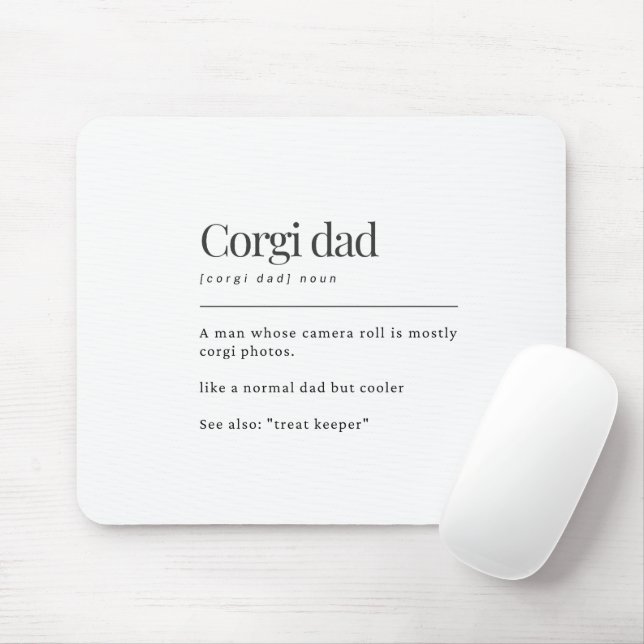 Mousepad Definição Engraçada de Corgi Presente de Aniversár (Com mouse)