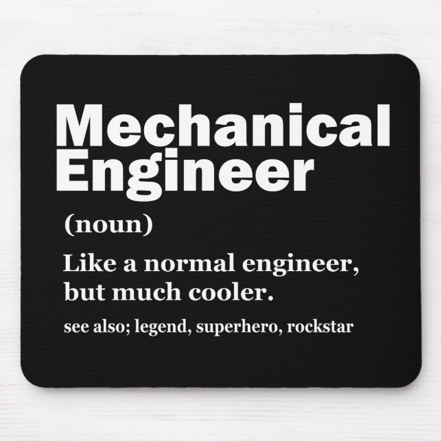 Mousepad Definição Engraçada de Engenheiro Mecânico Engenha (Frente)