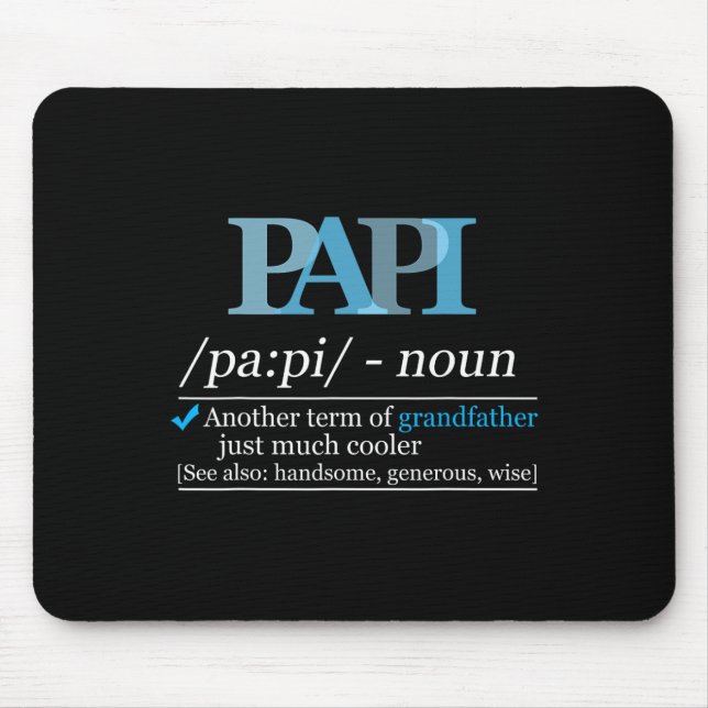Mousepad Definição Papi Avô Engraçado Dia dos Pais Natal (Frente)