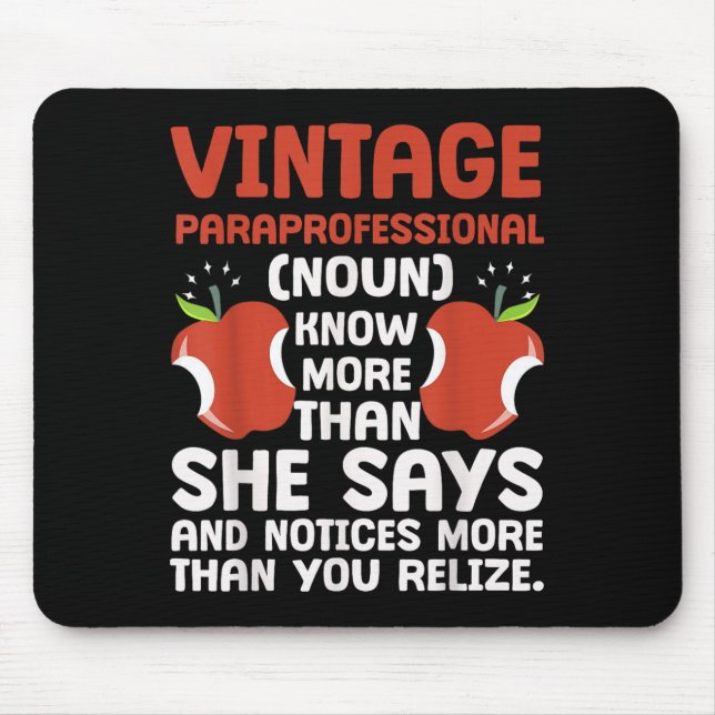 Mousepad Definição Paraprofissional do Orgulho de Educação (Frente)
