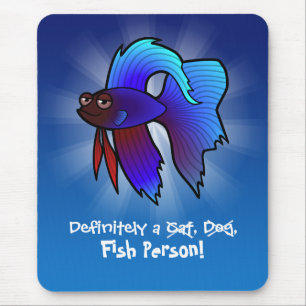 Mousepad Definitivamente uma Pessoa de Peixe (peixe betta)