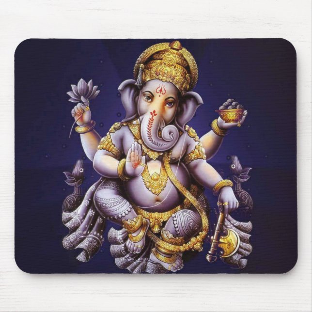 Mousepad Deidade Hindu do elefante asiático de Ganesh (Frente)