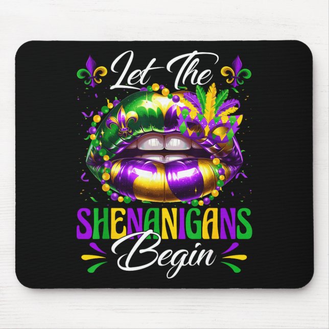 Mousepad Deixe as travessuras começarem beijos desfile de m (Frente)