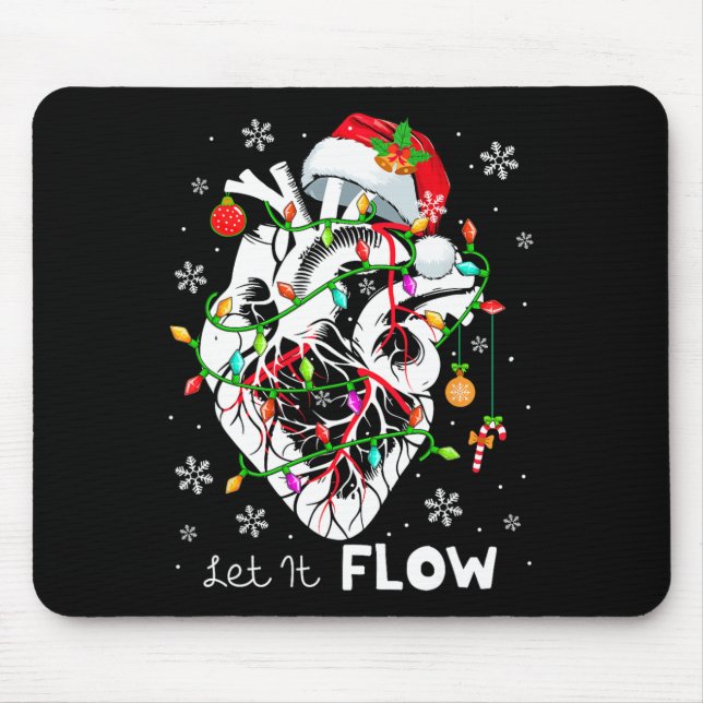 Mousepad Deixe Fluindo Xmas Anatomia Coração de Papai Noel  (Frente)