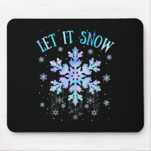 Mousepad Deixe-o nevar, colar, floco de neve, esqui, snowbo