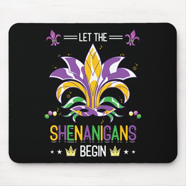 Mousepad Deixe Os Shenanigans Começar O Presente De Mascara (Frente)