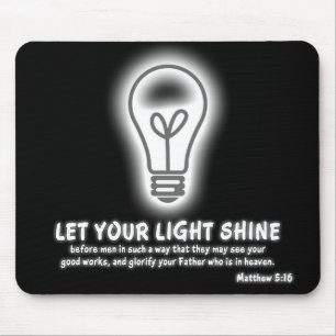 Mousepad Deixe seu verso claro da bíblia do 5:16 de Matthe