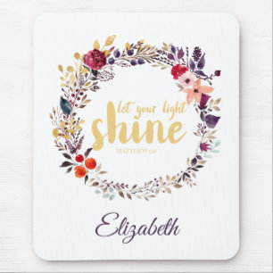 Mousepad Deixe Sua Escritura Brilhante Floral