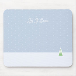 Mousepad Deixem-na nevar Bolinhas azuis de gelo de árvore d