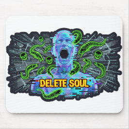 Mousepad Delete Soul – Cyberpunk Glitch Horror