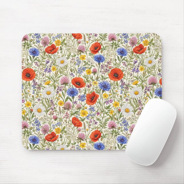 Mousepad Delicados Blooms de Prado de Flores Silvestres (Com mouse)