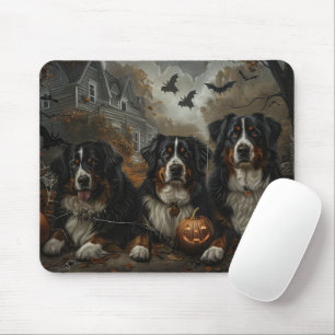 Mousepad Delícia Canina Noturna de Halloween do Cão de Mont