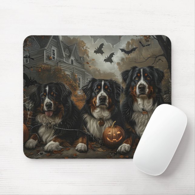 Mousepad Delícia Canina Noturna de Halloween do Cão de Mont (Com mouse)