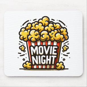 Mousepad Delícia Noturna de Cinema Pipoca Divertida