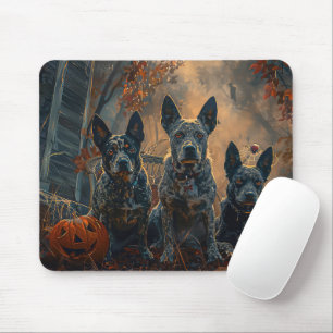 Mousepad Delícia Noturna de Halloween para Cães Blue Heeler