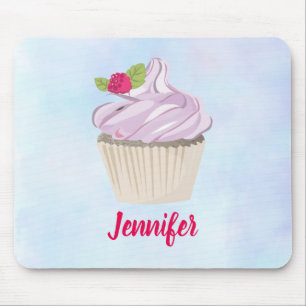Mousepad Delicioso Cupcake cor-de-rosa com detalhes persona