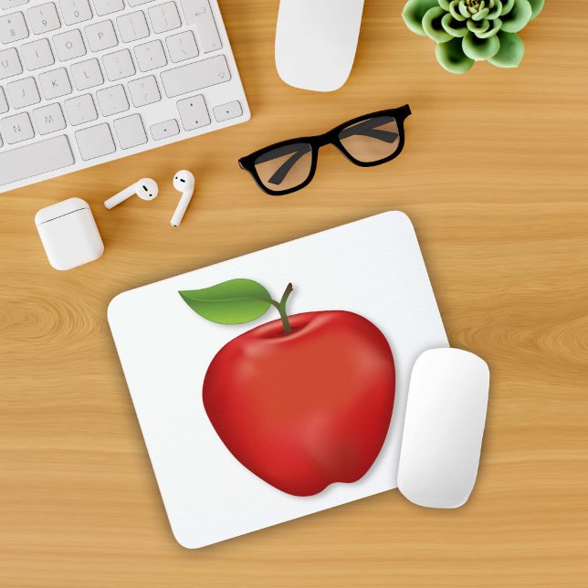 Mousepad Delicioso Vermelho Maçã Deliciosa  (Red Delicious Apple Mouse Pad. Mice like Apples Too!  An original drawing from my garden.)