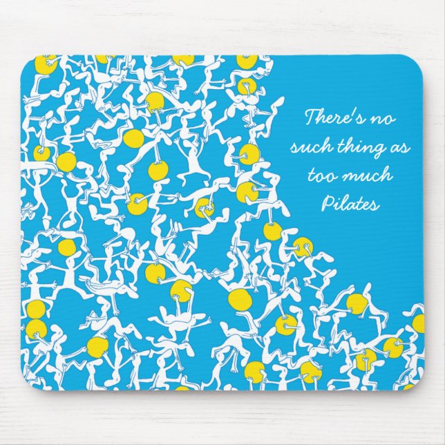 Mousepad Demasiado mousemat de Pilates, azul (Frente)