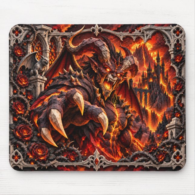 Mousepad Demônio, Monstro de Corte de Papel (Frente)