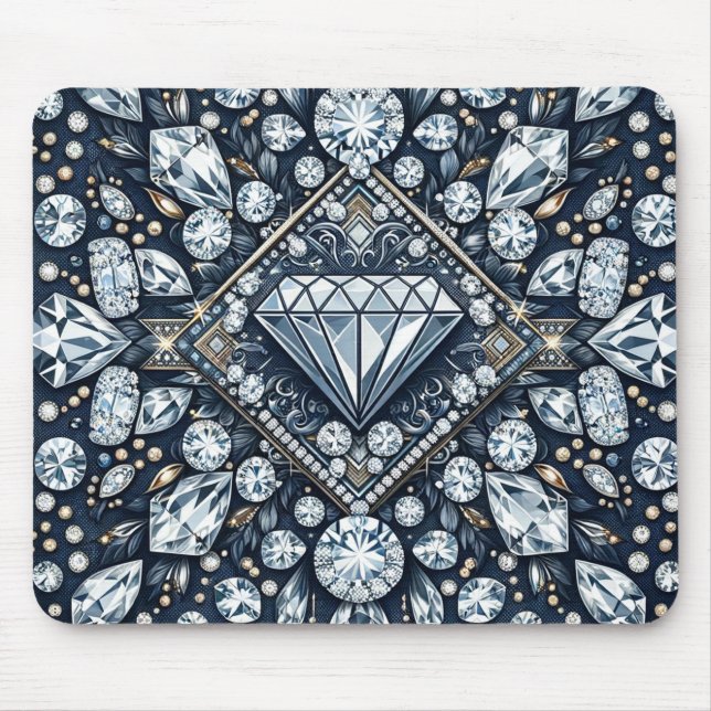 Mousepad Denim & Diamonds Brilho Glamouroso (Frente)