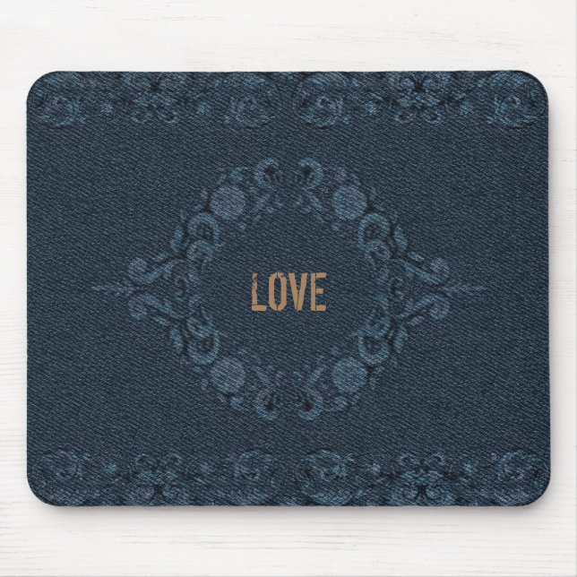 Mousepad Denim exclusivo - Estilo Abstrato de Jeans de  (Frente)