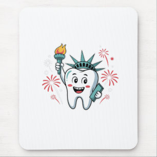 Mousepad Dental Squad 4 de julho Dentista Engraçado America