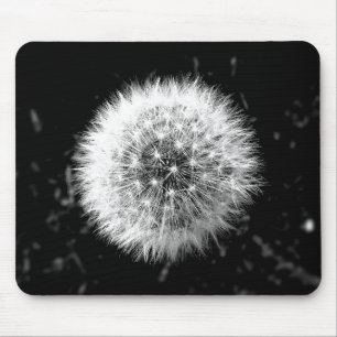 Mousepad Dente-de-leão preto e branco