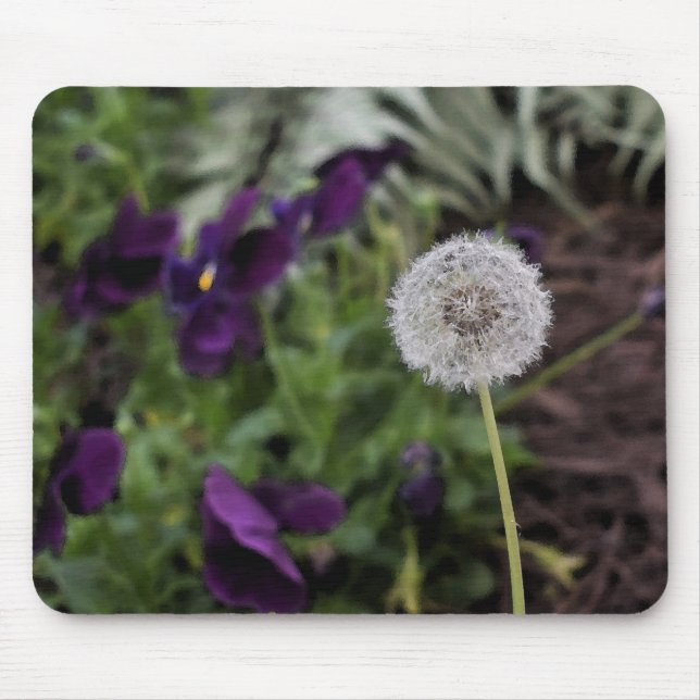 Mousepad Dente-de-leão & tapete do rato dos pansies (Frente)