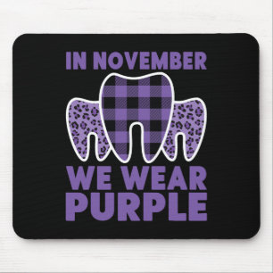 Mousepad Dente em novembro Vestimos Alzheimer Roxo