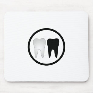 Mousepad Dente preto e branco