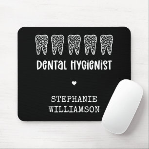 Mousepad Dentes de Impressão Leopardo Higienista Dental Per