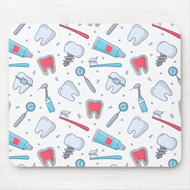 Mousepad Dentes e Ferramentas Padrão dentário (Frente)
