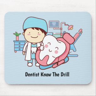 Mousepad Dentista animado com dente