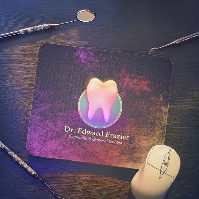 Mousepad Dentista profissional Dentista Dentista Dente Rosa (Criador carregado)