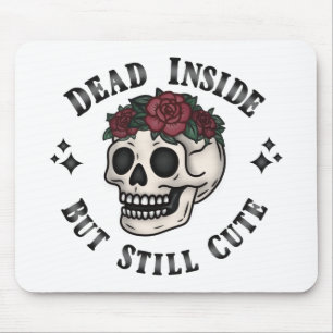 Mousepad Dentro morto Mas Rato De Gótico Floral Crânio Aind