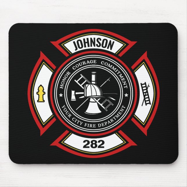 Mousepad Departamento de Bombeiros NOME ADD. Bombeiro Salva (Frente)