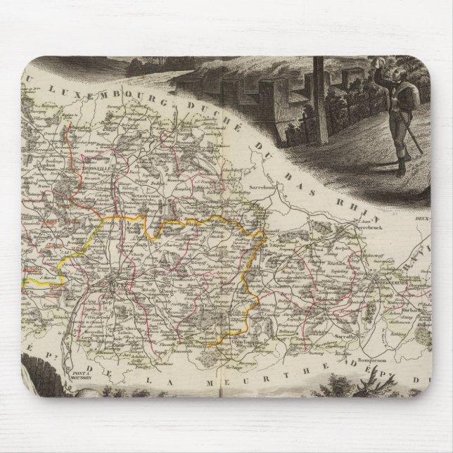 Mousepad Departamento de Moselle (Frente)