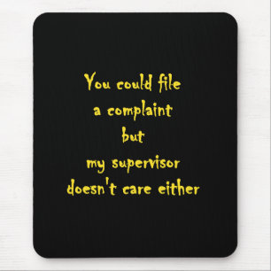 Mousepad Departamento de Reclamações Engraçadas Apatia