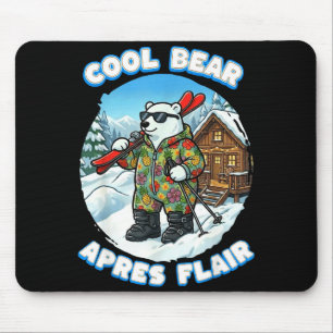 Mousepad Depois do ski, charme de urso polar legal ski pare