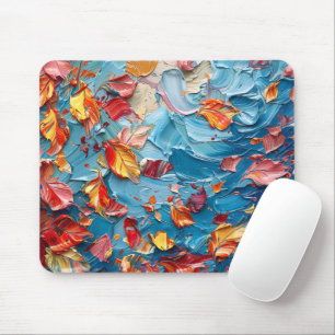 Mousepad Deriva de Outono – Arte Abstrata de Folhas Caindo