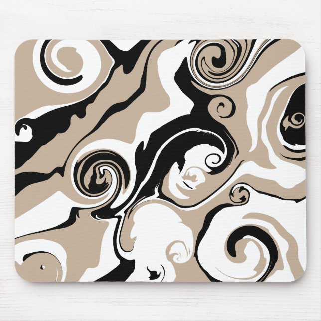 Mousepad Derramar - Taupe, Preto e Branco (Frente)
