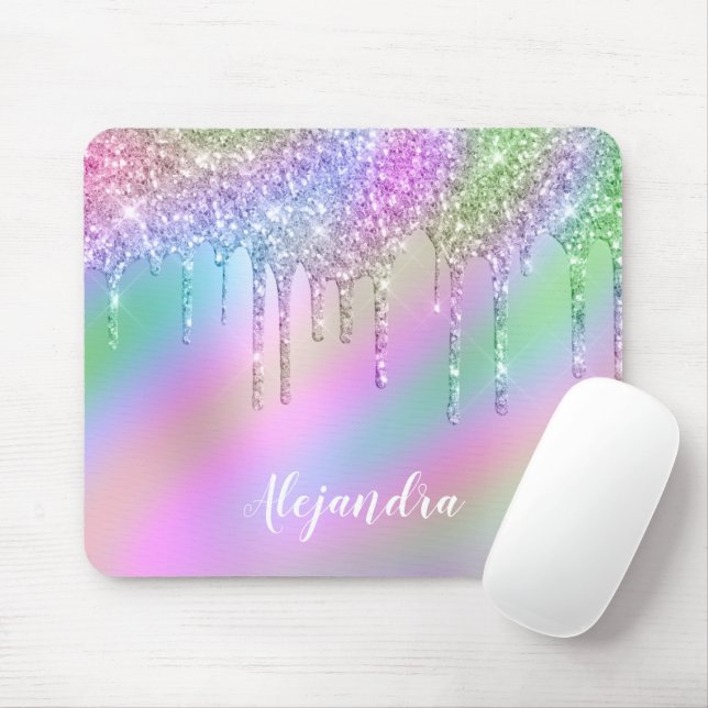 Mousepad Derrames holográficos coloridos de na moda elegant (Com mouse)