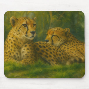 Mousepad Descanso de Cheetah Duo em Floresta