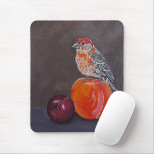 Mousepad Descanso do Tentilhão Doméstico ao Meio-dia Pintur