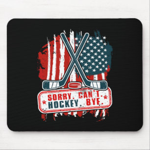 Mousepad Desculpe Can#39;t Jogador de Hóquei Patriótico Tch