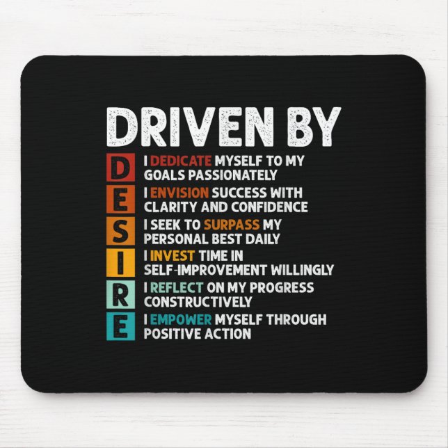Mousepad Desejar Afirmações de Cotação Motivacional de Defi (Frente)