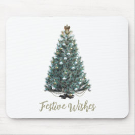 Mousepad Desejos Festivos. Desenho de árvore de Natal