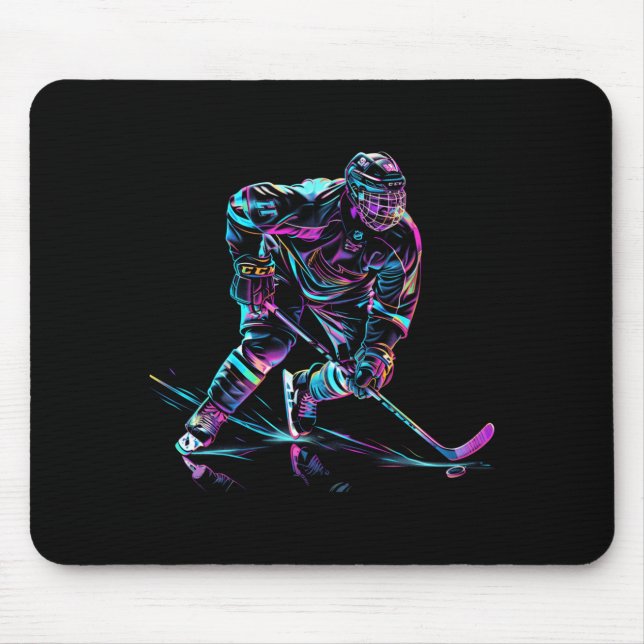 Mousepad Desempenho de jogador de hóquei no gelo (Frente)